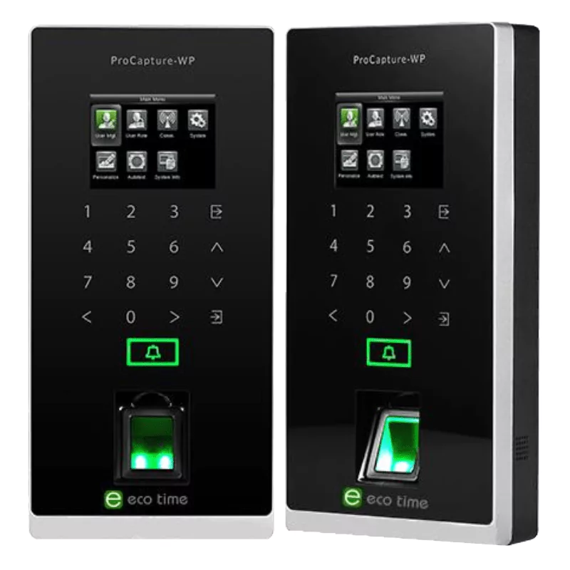 Eco Time ProC-WP- Waterproof Fingerprint Time and Attendance Access Control Clock